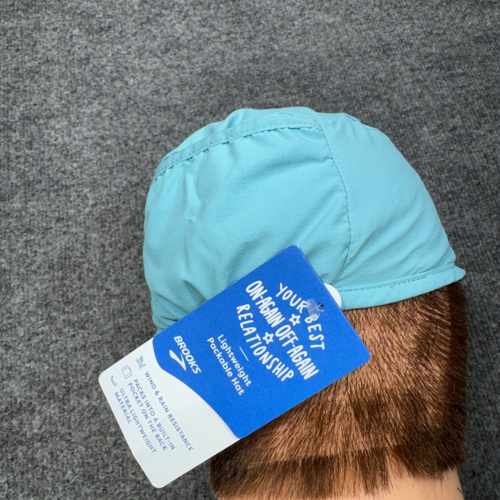Brooks Lightweight Packable Hat Mens OSFA Aqua Blue Wind Rain Resistant Gorpcore